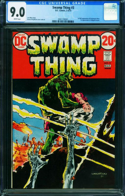 SWAMP THING #3 CGC 9.0 DC 1973 1st PATCHWORK MAN 2001736001