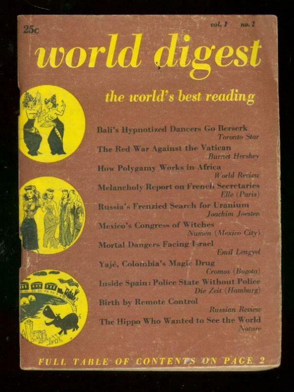 WORLD DIGEST #1 1949-RUSSIAN URANIUM-POLYGAMY-NARCOTICS VG
