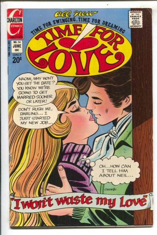 Time For Love #34 1973-Charlton-spicy panels-20¢ cover price-FN