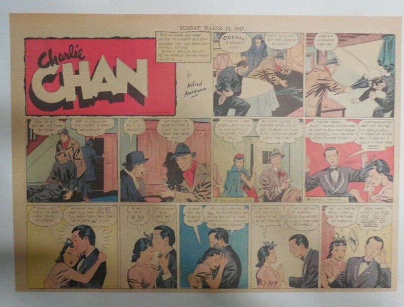 Charlie Chan by Alfred Andriola from 3/15/1942 Half Page Size! 11 x 15 Inches