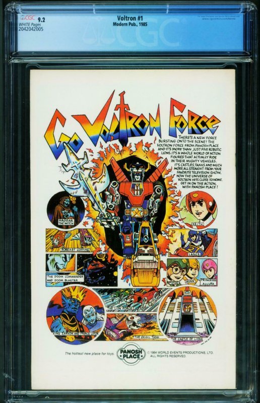 Voltron #1 CGC 9.2 1985 Modern-First issue-comic book 2042042005