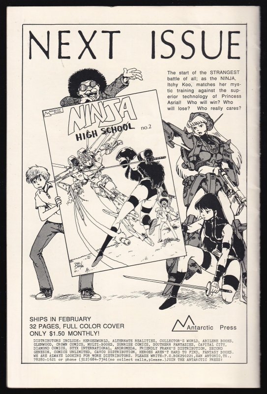 Ninja High School  1 (1987) FN/VF Antartic Press comic