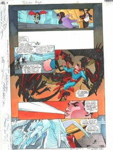 Silver Age #1 p.9 Color Guide Art - Superman vs. Dragons - 2000 by John Kalisz