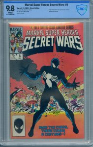 MARVEL SUPER HEROES SECRET WARS #8 CBCS 9.8 ORIGIN BLACK COSTUME WHITE PAGES 020