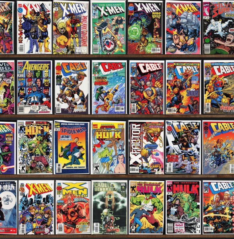 Huge Lot 130+ Comics with Cable, X-Men, Action Comics, Silver Surfer & More!