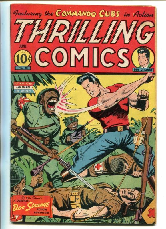 THRILLING  #42-1944-NEDOR-DOC STRANGE-ALEX SCHOMBURG-LONE EAGLE-GHOST-fn minus 