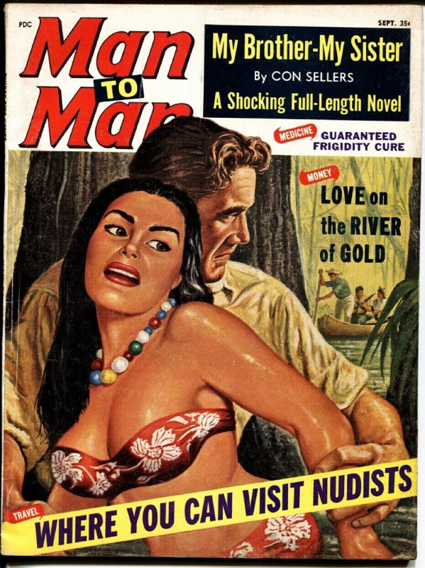 MAN TO MAN September 1964 Spicy Island Girl Headlight cover exploitation pulp