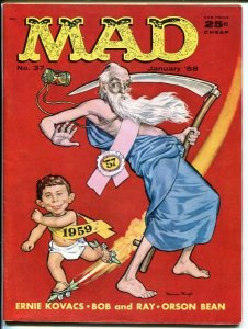 MAD #37-NEW YEAR'S COVER BY MINGO-WOOD-ORLANDO-DRUCKER-1958-vf