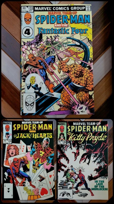 Marvel Team-Up #133-135 (Marvel 1983) Spider-Man! F. Four JACK of HEARTS & Kitty