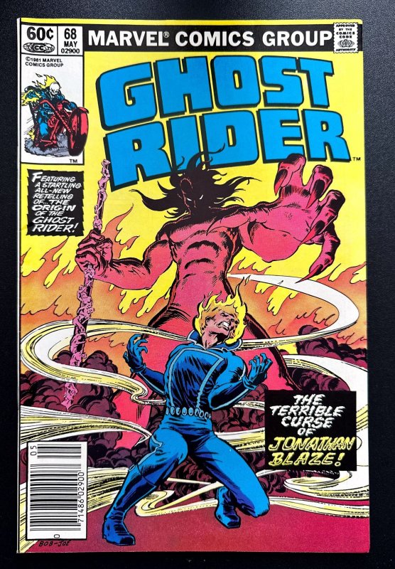 Ghost Rider #68 Newsstand Edition (1982) VF+/NM - Origin Johnny Blaze Key Issue