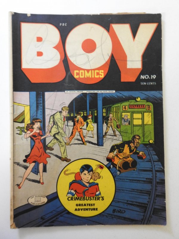 Boy Comics #19 PR Condition incomplete centerfold missing affects story