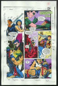 ROBIN #4-1990 PRODUCTION ART-COLOR GUIDE PG 3-TOM KYLE VG