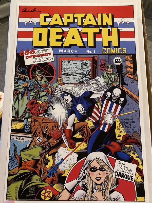 LADY DEATH CAPTAIN DEATH 11”x17” PRINT STEVEN BUTLER KIRBY SIMON HOMAGE SIGNED