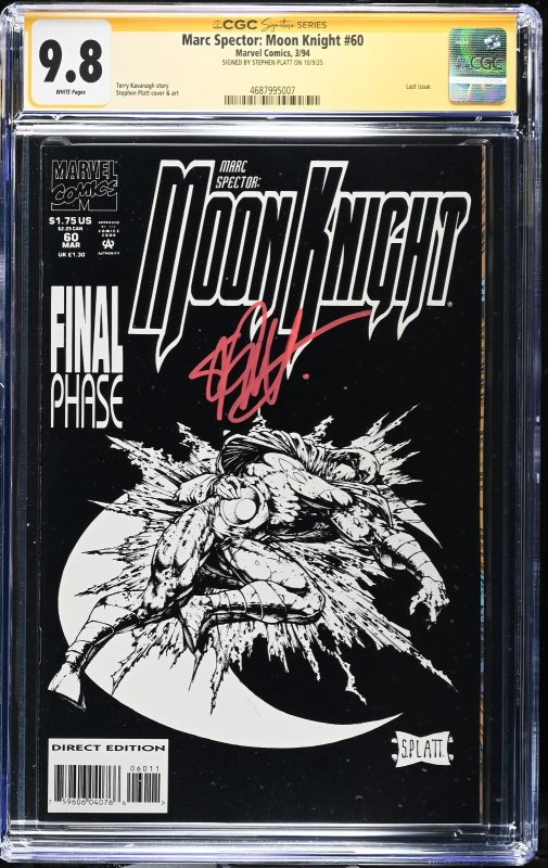 Marc Spector: Moon Knight (1994) # 60 (CGC 9.8 SS) Signed Stephen Platt