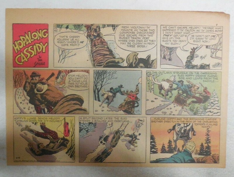 Hopalong Cassidy Sunday Page by Dan Spiegle from 2/15/1953 Size 7.5 x 10 inches