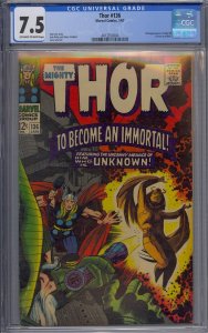 THOR #136 CGC 7.5 2ND LADY SIF 1ST AS ADULT JACK KIRBY