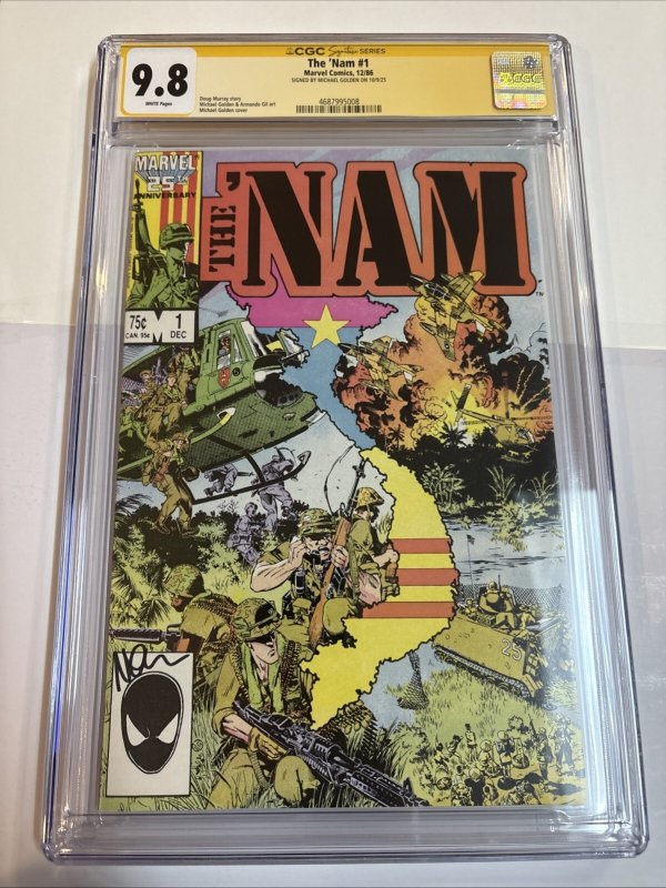 Nam (1986) # 1 (CGC 9.8 SS) Signed Michael Golden • Marvel Comics