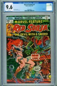 Marvel Feature #3 CGC 9.6 comic book RED SONJA 1976-MARVEL 4048258003