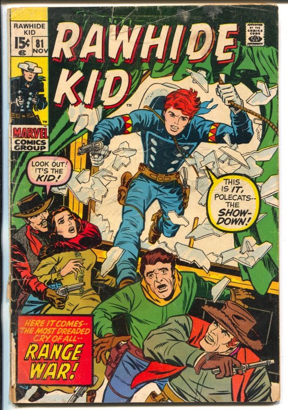 Rawhide Kid #81 1970-Marvel-Larry Leiber-western action-cover detached-G 