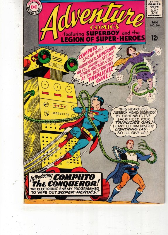 Adventure Comics #340 (1966) VF/NM 50% OFF Legion DEATH TRIPLICATE GIRL BEANTOWN