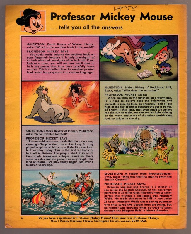 Walt Disney's Now I Know #32 1973-U.K-Sleepy-G