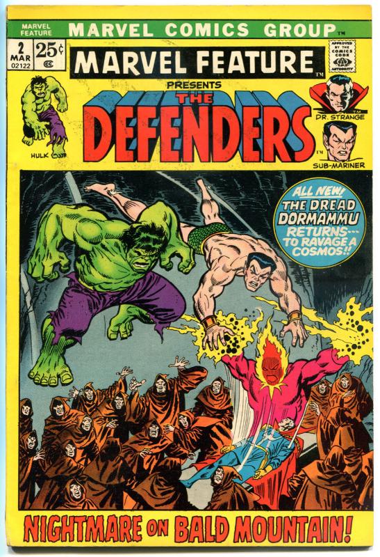 MARVEL FEATURE #2, FN+, Defenders, Hulk, Dr Strange, 1971, Doctor, Bronze age