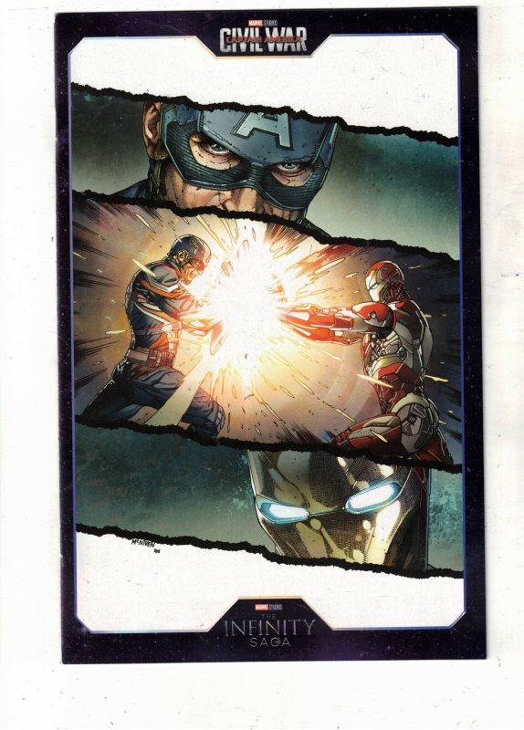 Captain America: Cold War Alpha McNiven Black Cover (2023) NM- Cap Iron Man 50%!
