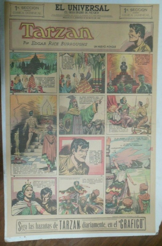 Tarzan Sunday Page #634 Burne Hogarth from 5/2/1943 in Spanish! Full Page Size