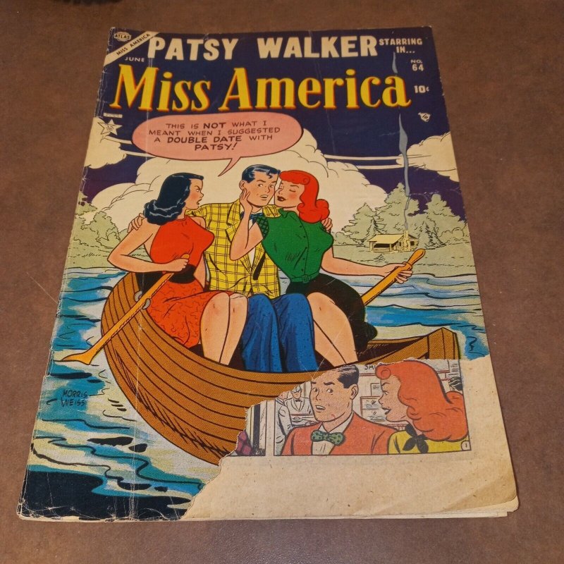 MISS AMERICA #64 FEATURING PATSY WALKER ATLAS COMICS MAGAZINE GOLDEN AGE gga