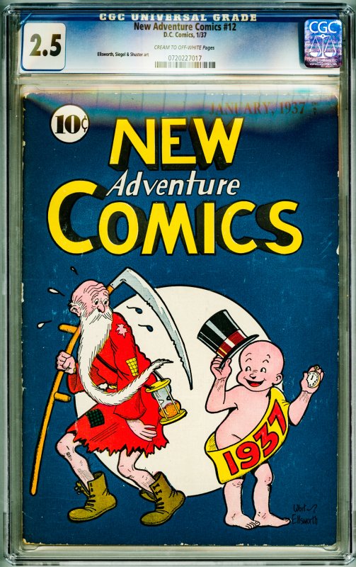 New Adventure Comics #12 (1937) CGC 2.5! Cream to OW Pages!