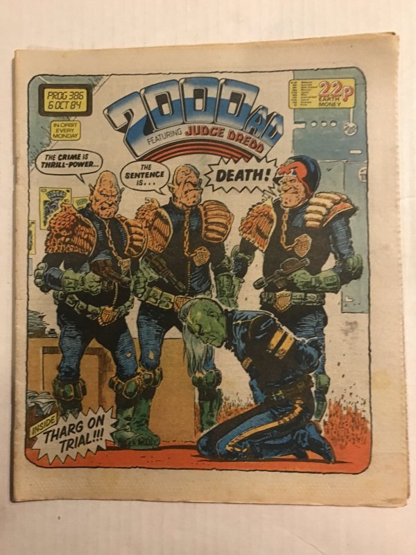 2000 AD Prog #386 : British Weekly IPC Comic Magazine 10/6/84 VF-; Judge Dredd