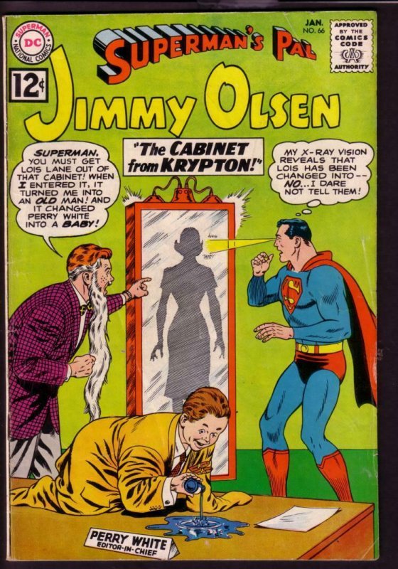 SUPERMAN'S PAL JIMMY OLSEN #66 1963-PERRY WHITE-KRYPTON VG