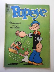 Popeye #12 (1950) VG+ Condition moisture stain, pencil fc, rust on staples