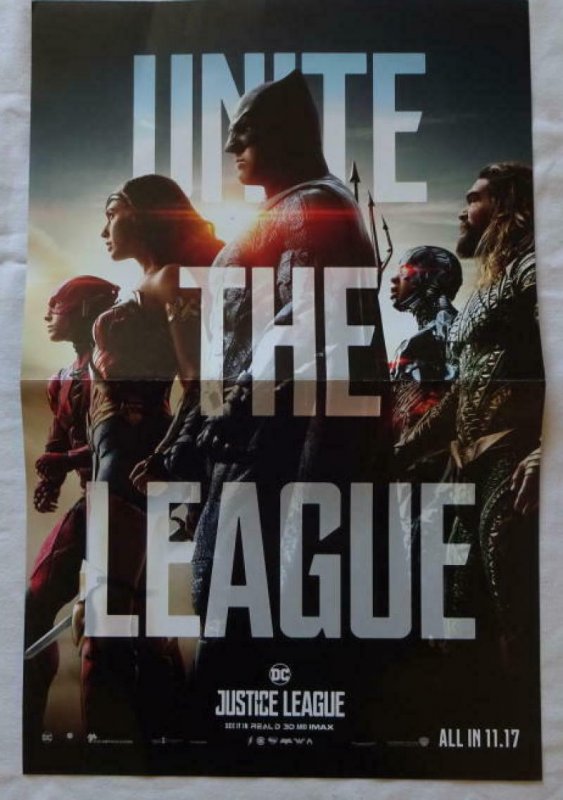 UNITE THE LEAGUE  Promo poster, 11 x 17, 2017, DC BATMAN WONDER WOMEN Unused 017