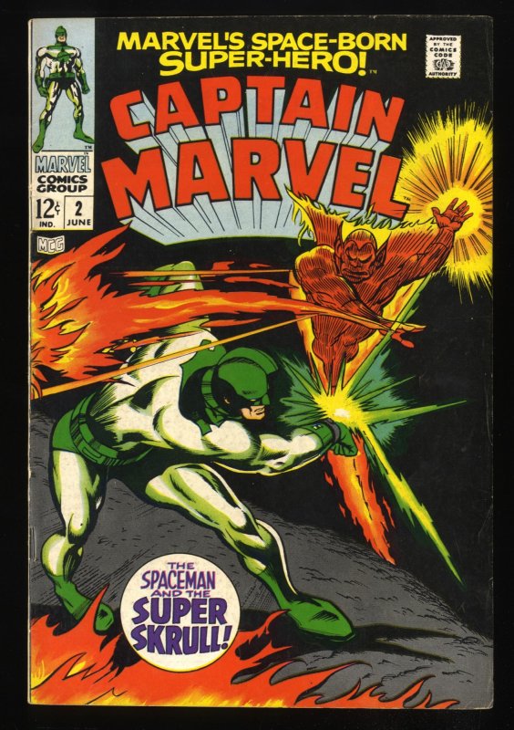 Captain Marvel #2 FN 6.0 Super Skrull! Comic