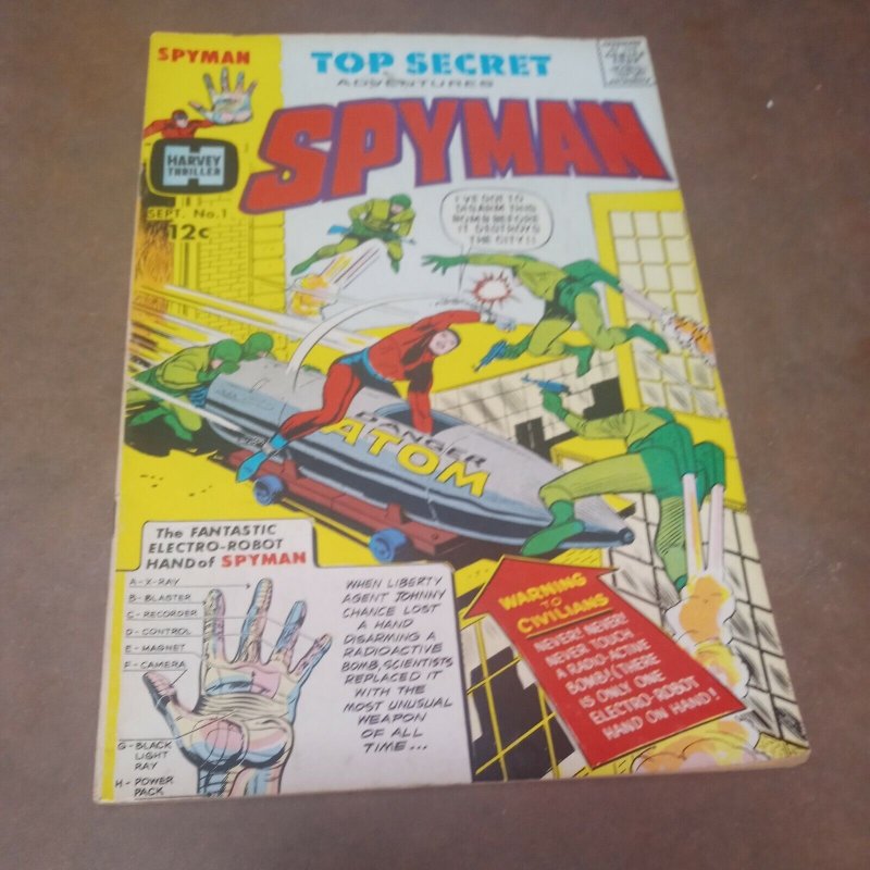 Spyman Complete Series 1-3 Harvey Comic Origin 1st Sterenko Professional Art set