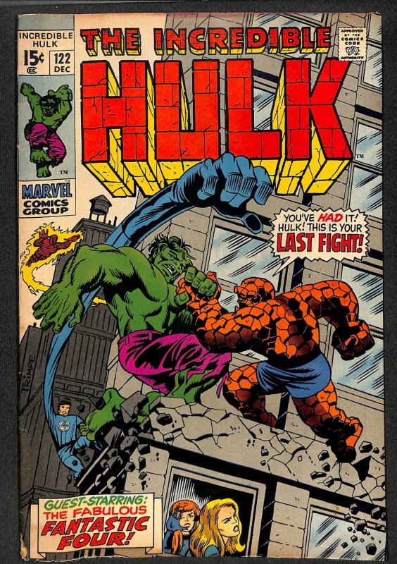 Incredible Hulk (1968) #122 FN+ 6.5 Hulk Thing Battle! Marvel Comics