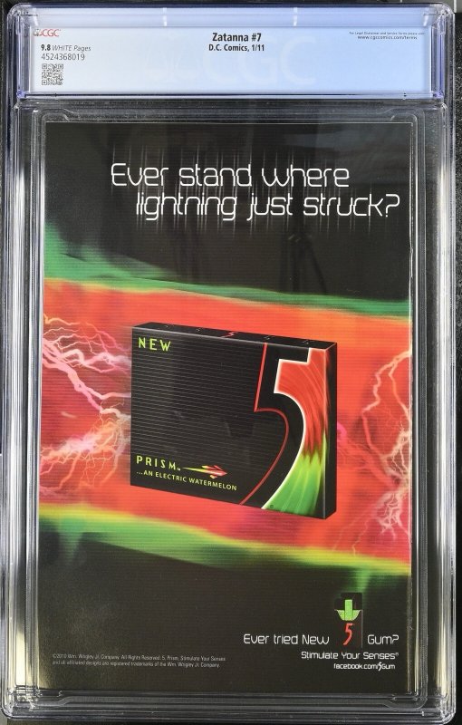 Zatanna 7 Cgc 9.8 2011 Dc Comics