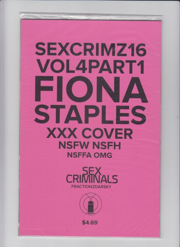 Sex Criminals #16 - Fiona Staples XXX Variant Sealed in Polybag (9.2) 2017