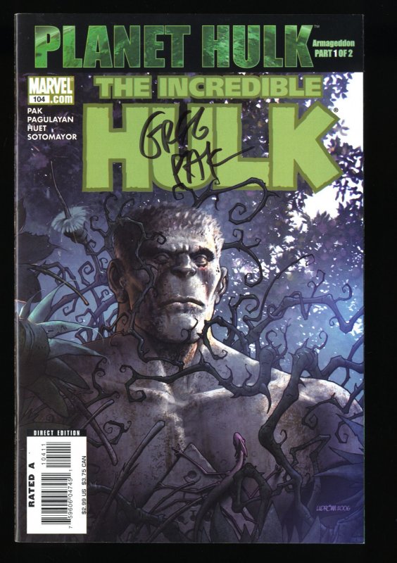 Incredible Hulk (2000) #104 NM+ 9.6 Signed by Greg Pak on front cover!