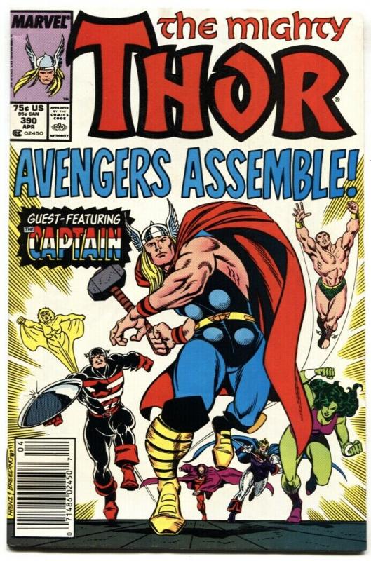 Thor #390 1988 / Captain America wields Mljonir comic