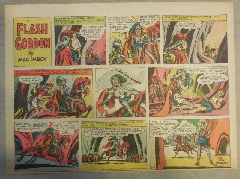 Flash Gordon Sunday Page by Mac Raboy from 8/14/1955 Half Page Size