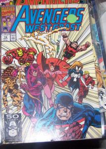 west coast avengers  # 74  SEPT 1991 CAPTAIN HAWKEYE SPIDERWOMAN IRONMAN