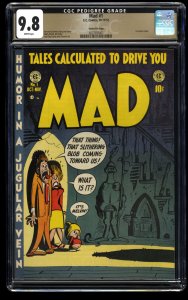 Mad #1 CGC NM/M 9.8 White Pages Highest Graded Copy! Gaines File Copy