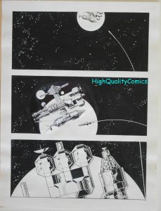 MIKE HINGE original art, 8 page Sci-Fi story, Arrival, Astronauts, Smithsonian