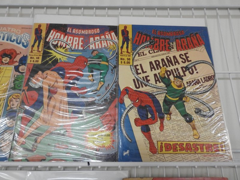 Lot of 10 Spanish Comics W/ Superman, Spider-Man, Fantastic Four, +More! Avg VG+