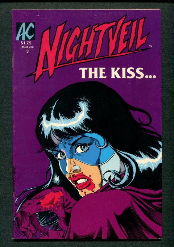 Nightveil #3 ( 6.0 FN )  The Kiss  /   Early Erik Larsen Art / 1985