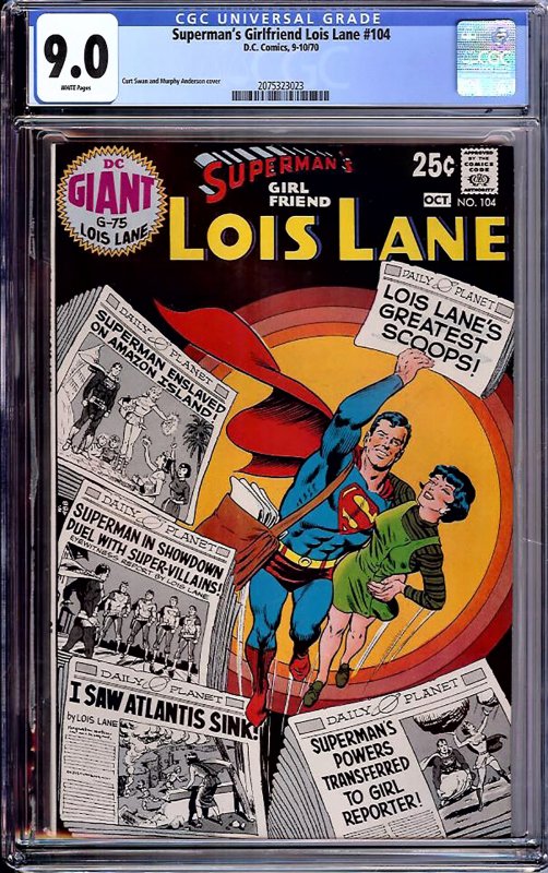 Superman's Girlfriend Lois Lane #104 (DC, 1970) CGC 9.0