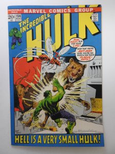 The Incredible Hulk #154 (1972) Starring Ant-Man!! Solid Fine+ Condition!