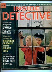 INSIDE DETECTIVE-SEPT. 1964-HORROR-MURDER-DRUGGIST-SLUG-DEVIL-HUNTING G/VG
